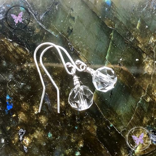 Clear Quartz Facet Earrings